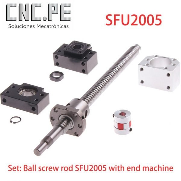 n Tornillo de bola SFU2005 de 400mm con extremos mecanizados