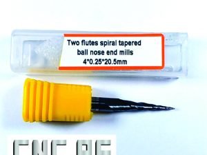 two flutes spiral tapered ball nose end mills 4*0.25*20.5mm