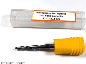 two flutes spiral tapered ball nose end mills  4*1*20.5mm