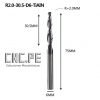 two flutes spiral tapered ball nose end mills  8*60*R1.0*100 - Imagen 2