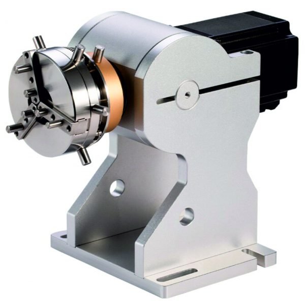 Eje rotatorio para grabado en anillos (interno y externo) y similares con máquinas láser de fibra.